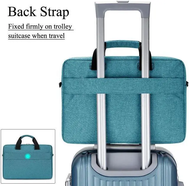 Alt view image 6 of 7 - BW224 Laptop Bag 13.3 Inch, Stylish Fabric Laptop Messenger Shoulder Bag Case Briefcase for 13 - 13.3 Inch Laptop / Notebook / MacBook / Ultrabook / Chromebook Computers (Blue)