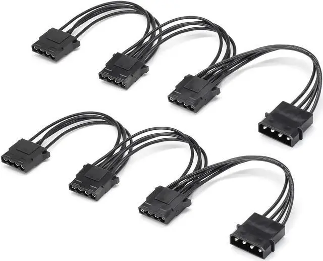 Main image of Molex Splitter 4 Pin IDE Power Supply Extension Cable 1 to 3 Y Splitter 6.7 inch