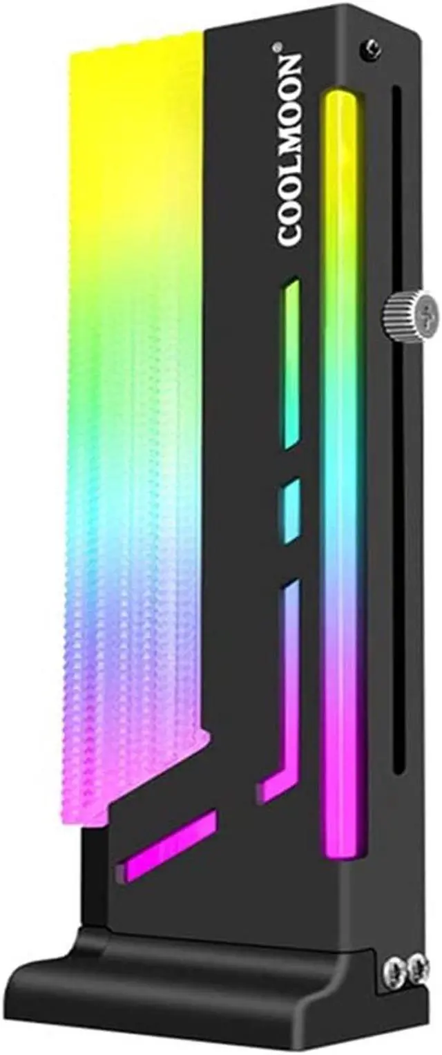 Main image of Coolmoon cm-GH2 Vertical GPU Support Bracket Colorful 5V A-RGB Bracket Computer Graphics Video Card Stand GPU Holder,Black