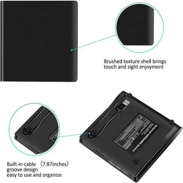 Alt view image 6 of 7 - External USB3.0 CD DVD Drive, USB 3.0 Portable Slim CD DVD +/-RW Drive Player Burner Writer Reader Rewriter, Optical DVD Drive For Macbook, Laptop, Desktop, Windows 7/8/10/XP/Vista/Mac OS