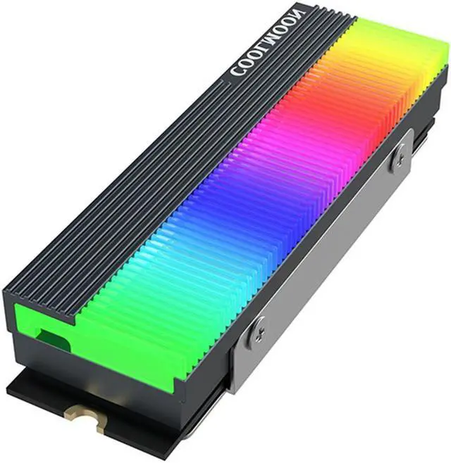 Alt view image 2 of 6 - COOLMOON ARGB M.2 SSD Hard Disk Heatsink Heat Dissipation Radiator Cooling Silicon Therma Pads Cooler M2 2280 NVME Radiator