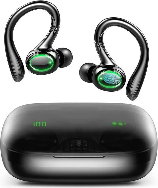 Main image of True Wireless Earbuds, 60H Playback Bluetooth 5.3 Headphones, Noise Cancelling Wireless Headphones with LED Battery Display, 4 Mics Clear Call, IPX7 Waterproof Bluetooth Earbuds for Workout Sports
