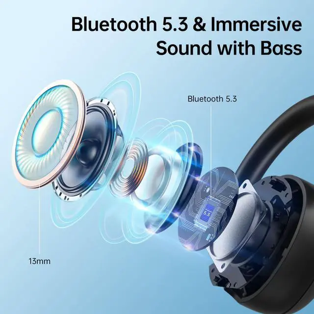Alt view image 5 of 7 - True Wireless Earbuds, 60H Playback Bluetooth 5.3 Headphones, Noise Cancelling Wireless Headphones with LED Battery Display, 4 Mics Clear Call, IPX7 Waterproof Bluetooth Earbuds for Workout Sports