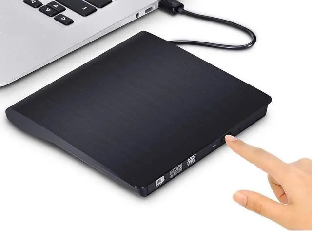 Main image of External CD/DVD Drive for Laptop Desktop PC, USB 3.0 Ultra-Slim Portable CD DVD Burner Writer Compatible with Mac MacBook Pro/Air iMac Desktop Windows 7/8/10/XP/Vista (Black)