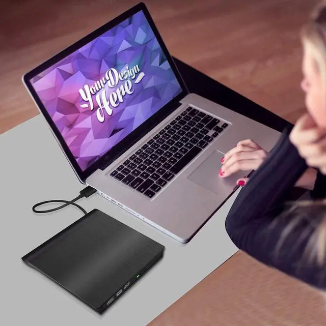 Alt view image 6 of 7 - External CD/DVD Drive for Laptop Desktop PC, USB 3.0 Ultra-Slim Portable CD DVD Burner Writer Compatible with Mac MacBook Pro/Air iMac Desktop Windows 7/8/10/XP/Vista (Black)