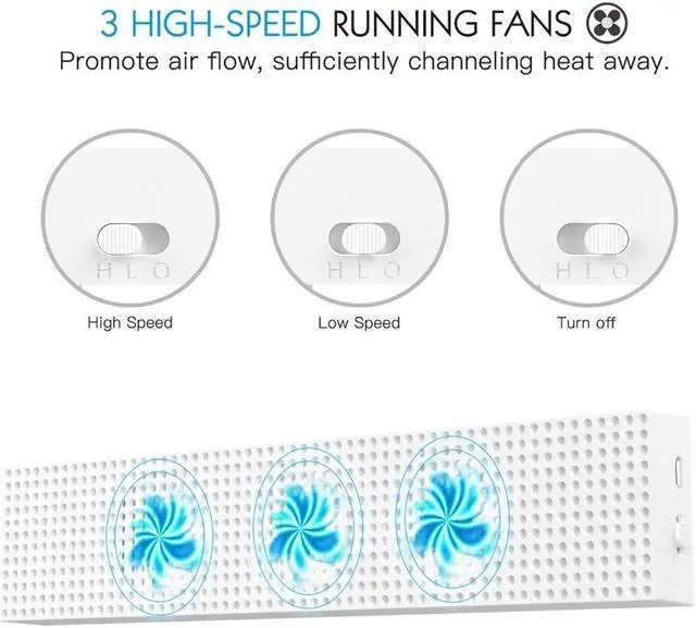 Alt view image 4 of 7 - DOBE Game Console Cooling Fans with Dual USB Ports & Low/High Speed Switch for XBOX One S Console eokCXOY
