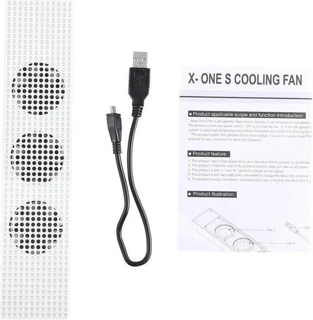 Alt view image 6 of 7 - DOBE Game Console Cooling Fans with Dual USB Ports & Low/High Speed Switch for XBOX One S Console eokCXOY