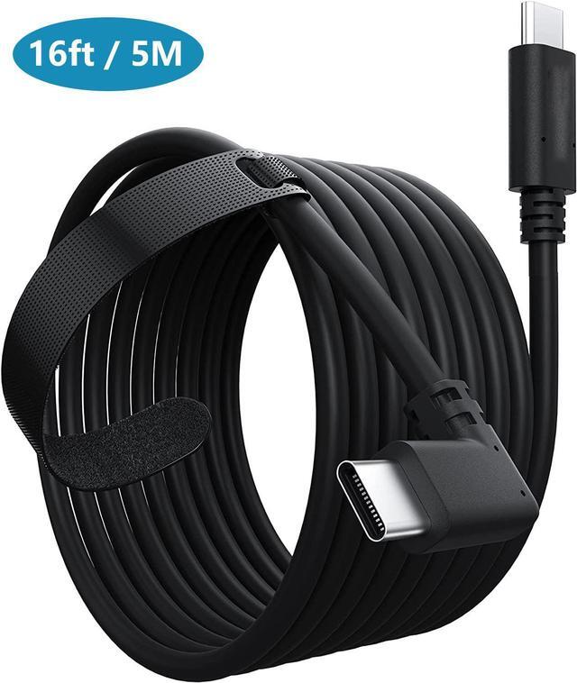 Main image of USB C to C VR Link Cable for Oculus Quest 2, 16FT/5M High Speed Data Transfer Type C Replacement Charging Cable, USB C to USB C 3.0 Fast Charger Cord for Oculus Quest 2/1 (Black, 5M)