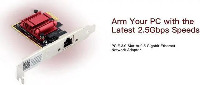 Alt view image 5 of 7 - 2.5 Gigabit Ethernet PCI Express PCI-E Network Card 10/100/1000/2500Mbps RJ45 LAN Adapter Converter for Desktop Windows 10/11 Linux