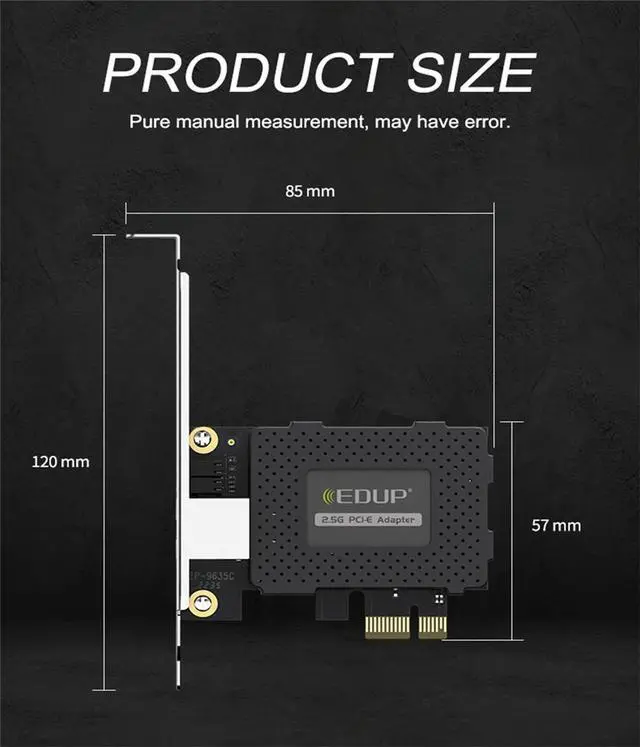 Alt view image 6 of 7 - 2.5Gbps PCI Express Network Adapter, 2500/1000/100Mbps PCI Express Gigabit Ethernet Card RJ45 LAN Controller Support Windows Server/Windows