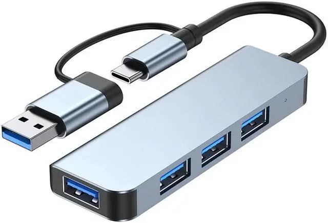 Alt view image 7 of 7 - Aluminum 4 in 1 USB C Splitter USB HUB with USB 3.0,USB 2.0 for MacBook Laptops Desktops