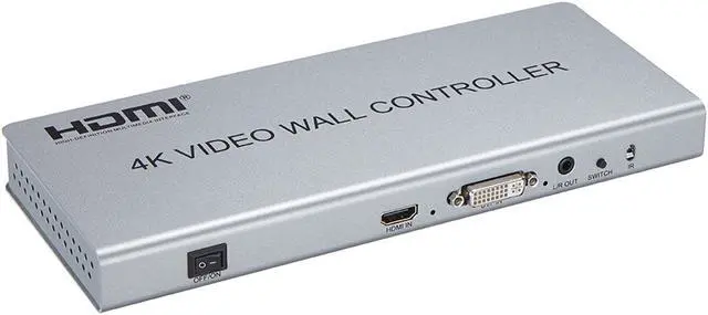 Alt view image 2 of 7 - Video Wall Controller 2x2 4K Processor HDMI 1.4 HDCP 1.4 Support 2x2,1x2,1x4 with 1 DVI or HDMI Input 4 HDMI Output