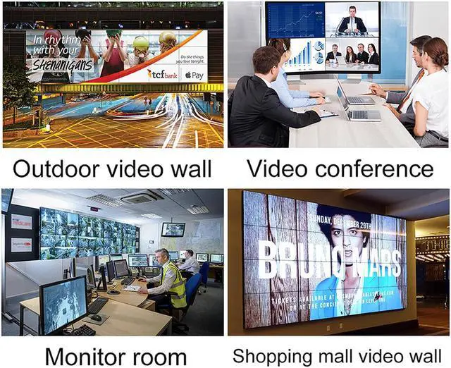 Alt view image 5 of 7 - Video Wall Controller 2x2 4K Processor HDMI 1.4 HDCP 1.4 Support 2x2,1x2,1x4 with 1 DVI or HDMI Input 4 HDMI Output