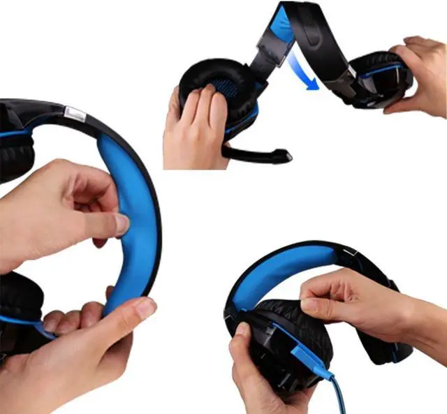 Alt view image 3 of 7 - Professional Stereo Bass Game Headphone with Mic and LED Light, Gaming Headset Wired Earphone Noise Canceling for PC Computer