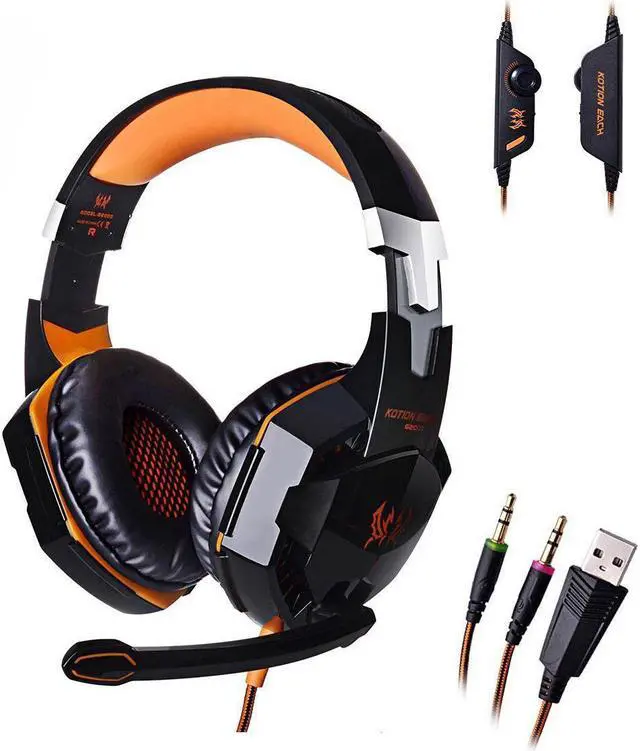 Main image of Professional Stereo Bass Game Headphone with Mic and LED Light, Gaming Headset Wired Earphone Noise Canceling for PC Computer