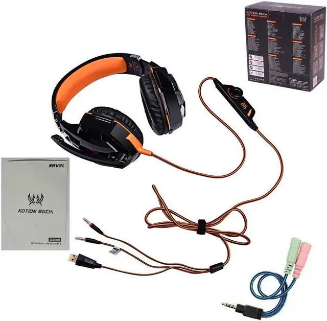 Alt view image 6 of 7 - Professional Stereo Bass Game Headphone with Mic and LED Light, Gaming Headset Wired Earphone Noise Canceling for PC Computer