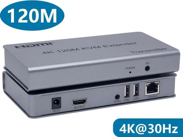 Main image of HDMI KVM USB Extender Over CAT6 Cable Up to 120m (393 feet) Support HDMI 1.4 4K@30Hz HDCP 1.4 and IR Control