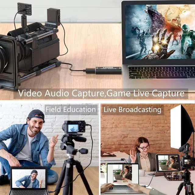 Alt view image 6 of 7 - HDMI USB Audio Video Capture Cards, HDMI to USB Game Capture Card,Full HD 1080P Recording, Easily Connect DSLR, Camcorder, or Action Cam to PC or Mac for High Definition Acquisition, Live Broadcasting