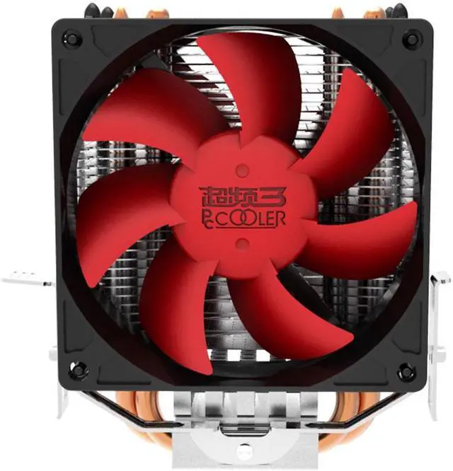 Alt view image 2 of 7 - PC Cooler Red Ocean Mini Plus CPU Cooler - 6mm Copper Heatpipe - Dual 80mm Silent Fan For socket 754/939/AM2/AM2+/AM3/FM1 LGA 775/1156/1155/1150