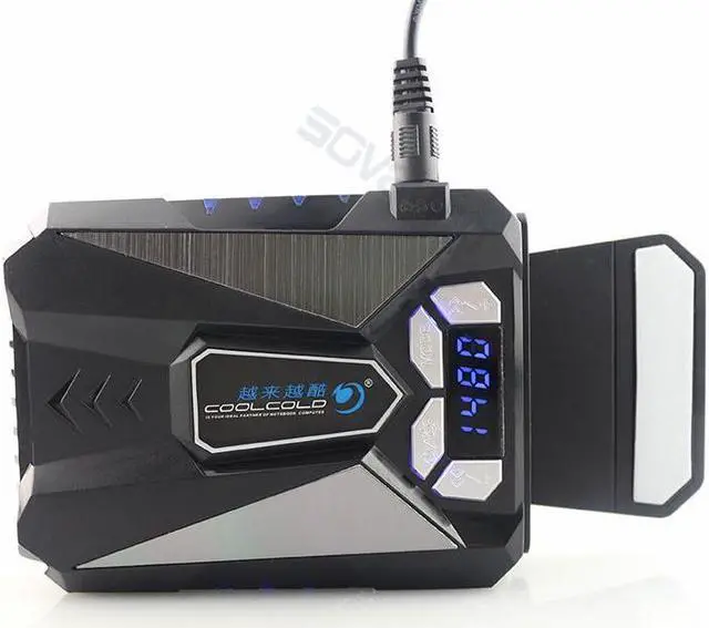 Alt view image 3 of 6 - Notebook Laptop Cooler USB Fan Cooling Air Cooler Speed Adjustable with Screen for Notebook Laptop Gamer