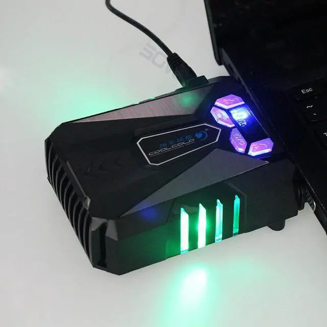 Alt view image 6 of 6 - Notebook Laptop Cooler USB Fan Cooling Air Cooler Speed Adjustable with Screen for Notebook Laptop Gamer