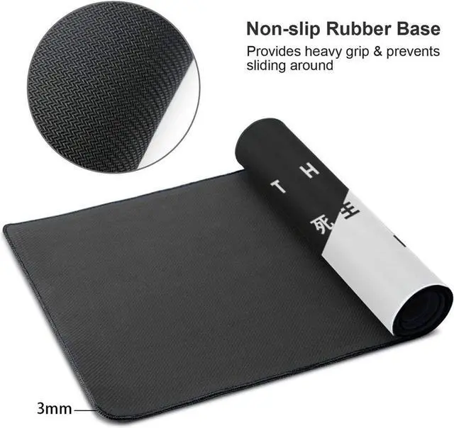 Alt view image 3 of 5 - Isptewhie Black and White Cherry Blossom Gaming Mouse Pad XL Extended Large Mouse Mat Desk Pad Stitched Edges Mousepad Long Nonslip Rubber Base Mice Pad 31.5 X 11.8 Inch
