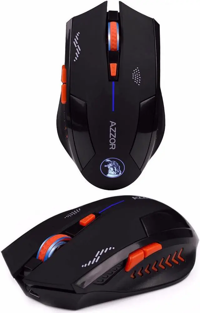 Main image of Rechargeable Wireless Mouse Slient Button Computer Gaming 2400DPI Built-in Battery with Charging Cable For PC Laptop Black