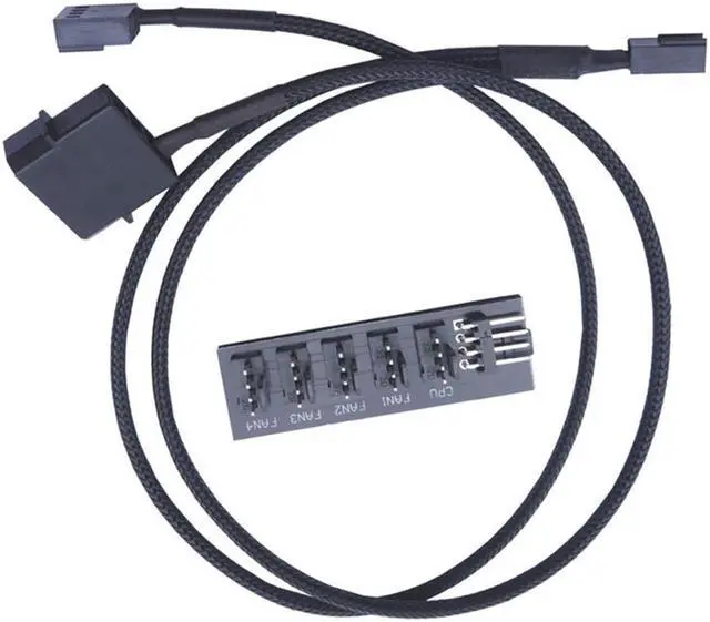 Main image of Fan Hub Splitter 1 to 5 Ports 4 Pin PWM Regulator 12V Power Cable Hub Adapter for CPU Cooler Case Chasis Cooling Fan eokCXOY