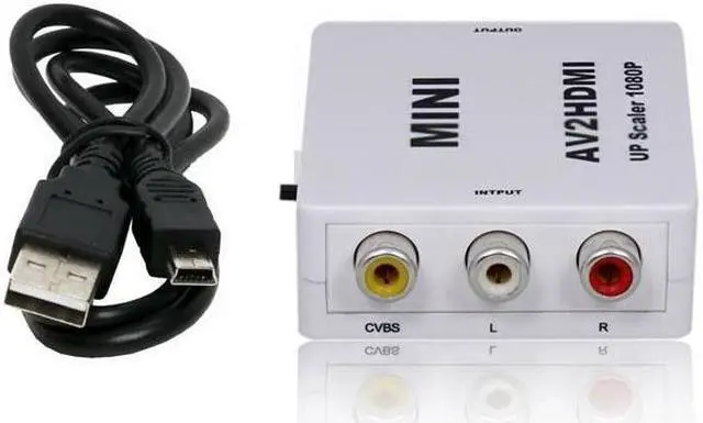 Alt view image 6 of 6 - RCA AV to HDMI Converter Adapter Mini Composite CVBS to HDMI AV2HDMI Converter By Best Pirce