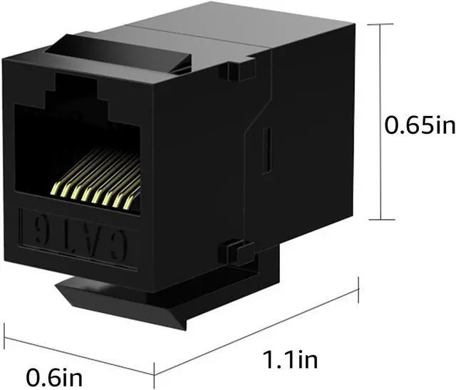 Alt view image 2 of 7 - Rj45 Coupler Cat6 Keystone Jack Inline Coupler Female to Female Insert Coupler 12 Pack Black