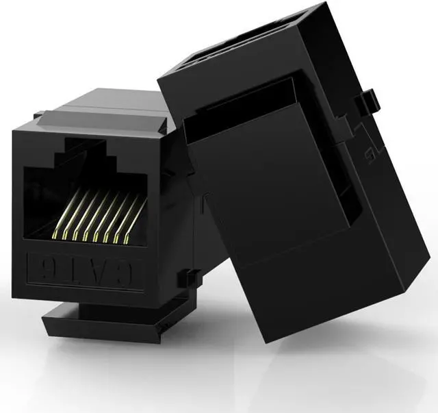 Alt view image 4 of 7 - Rj45 Coupler Cat6 Keystone Jack Inline Coupler Female to Female Insert Coupler 12 Pack Black