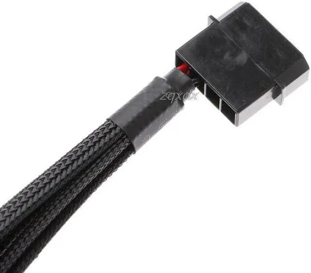 Alt view image 4 of 6 - 1 To 4 Way Y-Splitter Sleeved 4-Pin Molex Male To 4x 3-Pin/4-Pin PWM Male Connector Fan Extension Adapter Cable