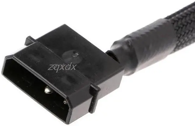Alt view image 5 of 6 - 1 To 4 Way Y-Splitter Sleeved 4-Pin Molex Male To 4x 3-Pin/4-Pin PWM Male Connector Fan Extension Adapter Cable