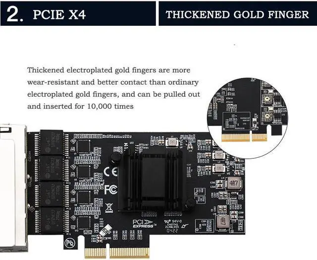 Alt view image 5 of 7 - 4 Ports 2.5G Gigabit Network Card High-speed Stable Network Card Gaming Ethernet 4-port Gigabit Network Adapter Desktop ESXi Diskless PXE Boot