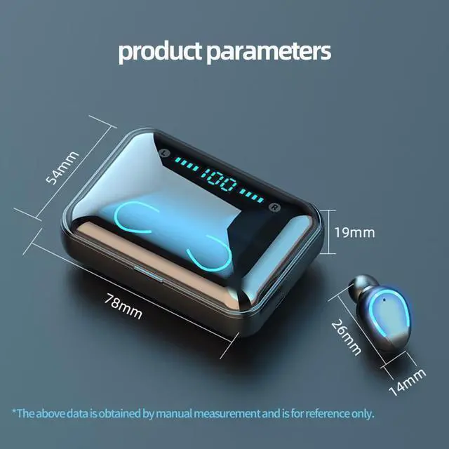 Alt view image 3 of 7 - TWS Bluetooth 5.0 Wireless Earphone 3D Bass Stereo In-ear Bluetooth Earphones Earbuds Handsfree Headset With Microphone Charging Case for Cell Phones