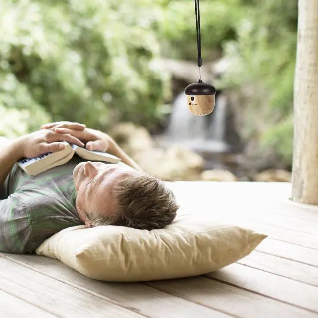 Alt view image 7 of 7 - Portable Mini Wireless Bluetooth Nut Speaker with Sling for iPhone iPad Android and More