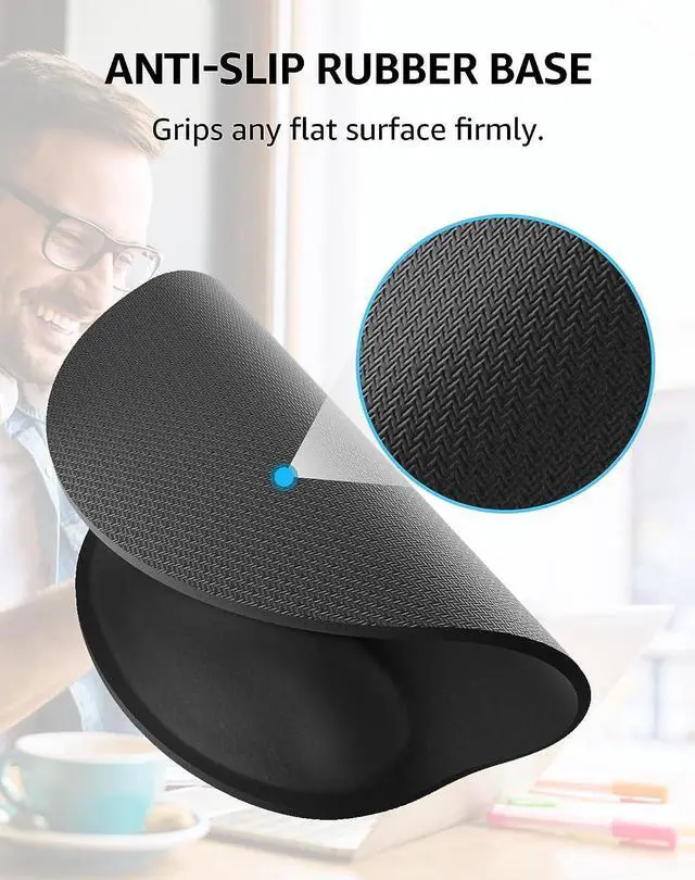 Alt view image 3 of 5 - Ergonomic Mouse Pad with Wrist Support, Comfortable Keyboard Wrist Rest, Memory Foam Wrist Pad for Keyboard, Mouse Pad Sets for Easy Typing & Pain Relief for Computer, Office & Home