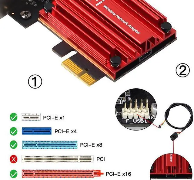 Alt view image 3 of 7 - WiFi 6 PCIe Wireless Wifi Card 1800Mbps 802.11 ax/ac Wi-Fi 6 Network Wlan wifi 6 MT7921K 2.4Ghz/5Ghz Bluetooth 5.2 OFDMA MU-MIMO AX1800 for Desktop Windows 10/11 64-bit