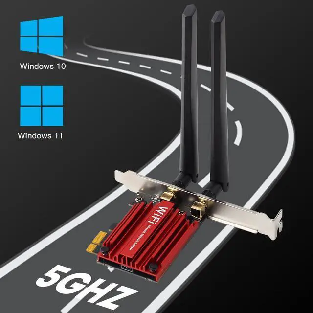 Alt view image 7 of 7 - WiFi 6 PCIe Wireless Wifi Card 1800Mbps 802.11 ax/ac Wi-Fi 6 Network Wlan wifi 6 MT7921K 2.4Ghz/5Ghz Bluetooth 5.2 OFDMA MU-MIMO AX1800 for Desktop Windows 10/11 64-bit