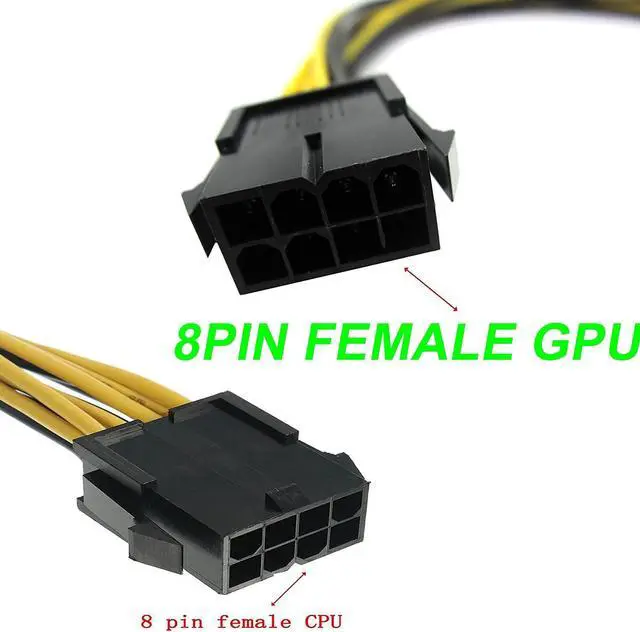 Alt view image 5 of 6 - PCIe 8 Pin Female to Dual 8 Pin (6+2) Male PCI Express Adapter Power Cable PCIE Y - Splitter Cable 12.5 Inches (6 Pack) 8iop