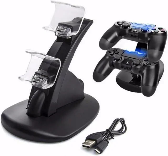 Alt view image 5 of 7 - Dual PS4/PS4 Slim/PS4 Pro Gaming Controller LED Charging Stand USB Charger Dock Station Cradle For Sony Playstation 4 PS4 / PS4 Slim /PS4 Pro