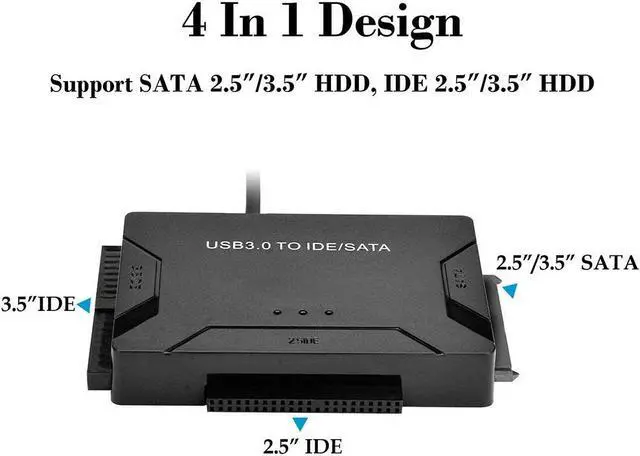 Alt view image 2 of 7 - USB To IDE SATA Data Adapter USB3.0 To IDE SATA Hard Disk Transfer Converter 4 in 1 For PC Laptop 2.5 3.5inch 8TB Hard Disk Dock