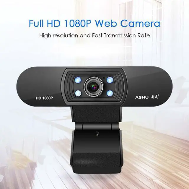 Alt view image 3 of 6 - Webcam 1080P HD Web Camera with Built-in Microphone 1920 x 1080p USB Plug&Play WebCam Widescreen Video