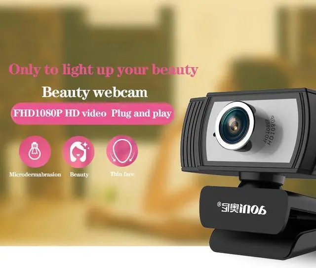 Alt view image 5 of 7 - Webcam 1080p HD Webcam Camera with Built-in HD Microphone USB Web Cam Computer Camera Professional Anchor Beauty Camera