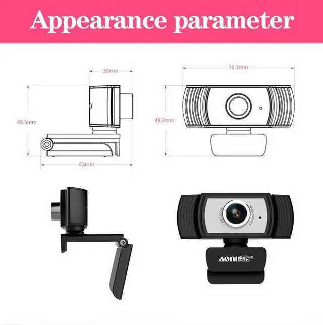 Alt view image 7 of 7 - Webcam 1080p HD Webcam Camera with Built-in HD Microphone USB Web Cam Computer Camera Professional Anchor Beauty Camera