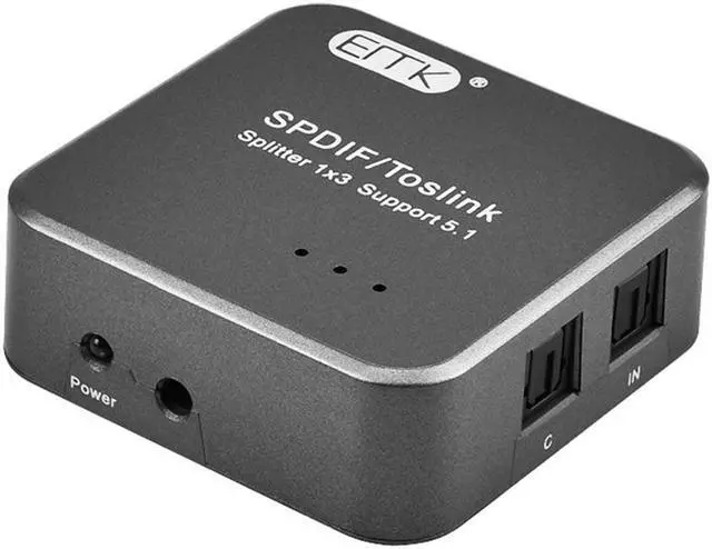 Alt view image 7 of 7 - 1x3 S/PDIF Toslink Digital Optical Audio Splitter[1x3 S/PDIF Toslink Splitter]with Optical Audio Cable for Home Theater, Sound bar, TV, PS4,Blu-ray,Xbox (1X3 S/PDIF Toslink Splitter)