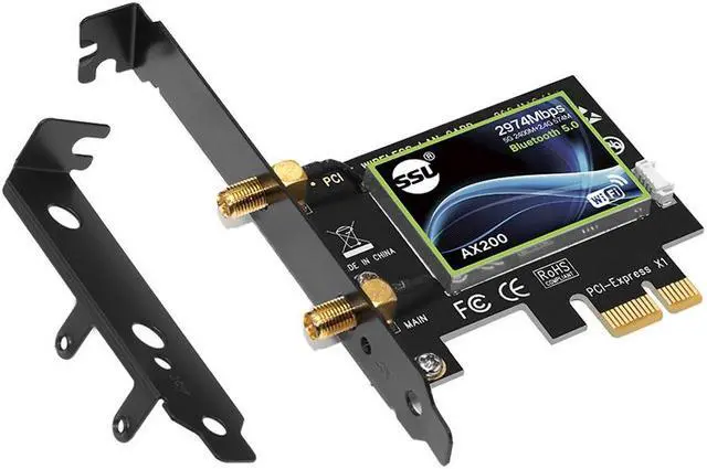 Alt view image 6 of 7 - Dual Band PCI Express WiFi Card Gigabit for Intel AX200 2.4G/5Ghz 802.11Ac/Ax 5.0 Bluetooth Adapter Only Support Window10