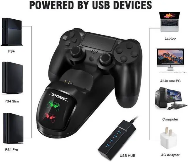 Alt view image 2 of 7 - PS4 Controller Joystick Handle USB Charger Stand Fast Charging Docking Station Gamepad for Playstation 4 PS4 Slim Pro Stand
