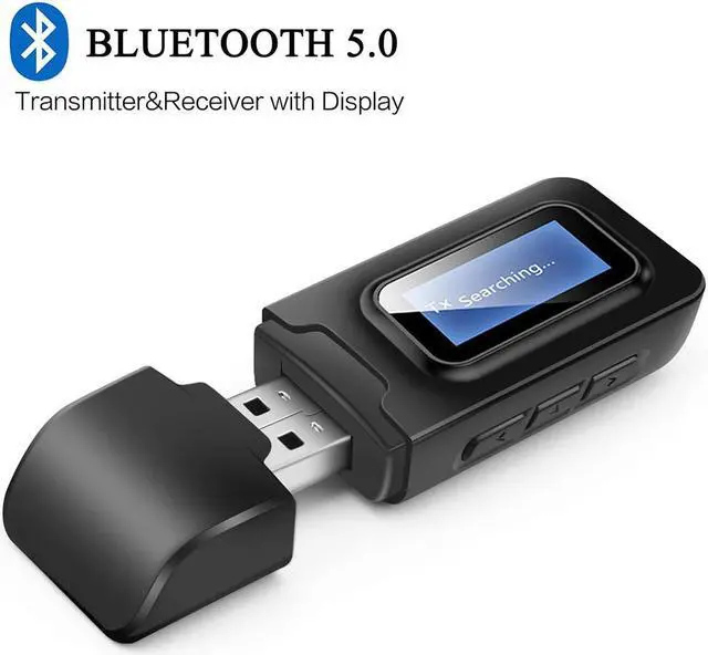 Main image of USB Bluetooth 5.0 Audio Transmitter Receiver with LCD Display, 2 in 1 Portable Visualization Bluetooth Adapter,3.5MM Wireless Bluetooth Adapter for PC,TV,Wired Speaker,Headphones and Car