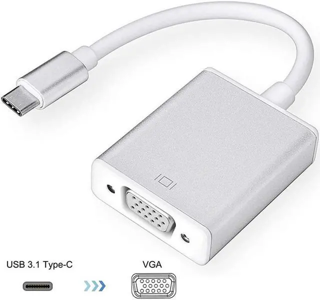 Main image of USB-C to VGA Adapter, Bincolo USB 3.1 Type C (Thunderbolt 3) to VGA Converter Compatible with MacBook Pro, New MacBook, MacBook Air 2018, Dell XPS 13/15, Surface Book 2 and More